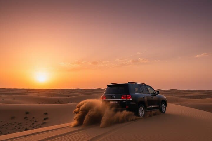 Dubai Desert Safari in Al Lahbab: Evening Dune Bashing, BBQ & Live Shows