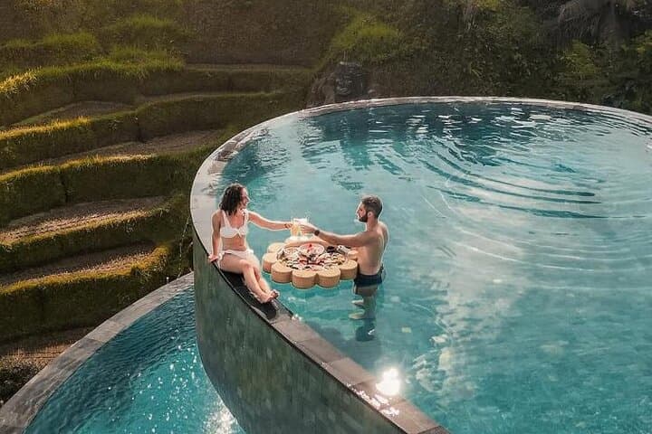 Ubud Zipline Over Rice Terraces and Cretya Pool Bar Experience