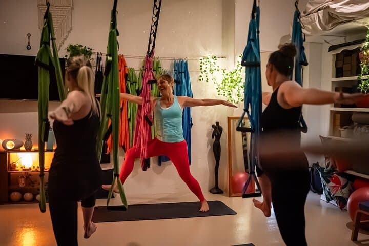 Aerial Yoga Float on the Gold Coast — Beginner-Friendly Hammock Yoga Class
