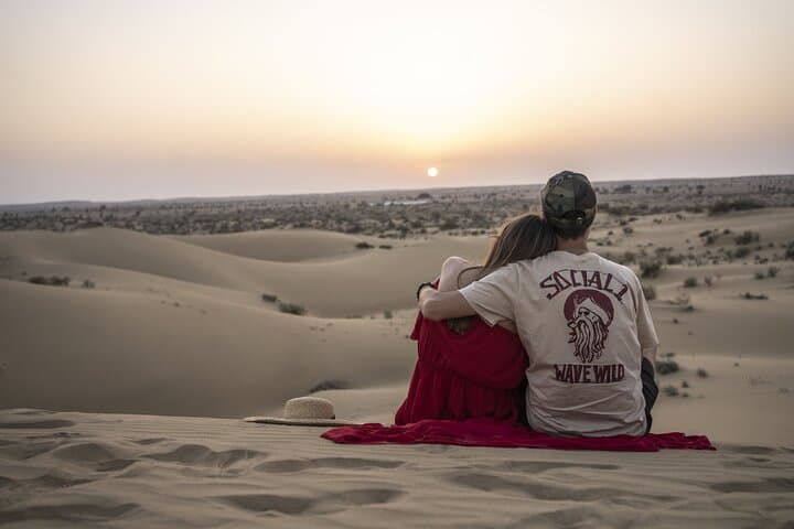 Romantic Night in the Thar Desert: Luxury Tented Camp, Sunset Camel Ride & Cultural Evening from Jaisalmer