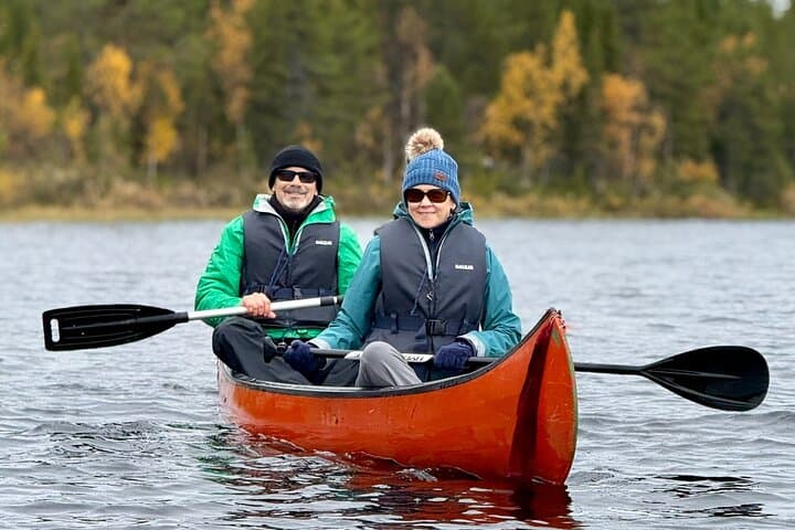 Autumn Day at Soma Hide Out — Fishing, Canoeing & Reindeer Encounters near Levi photo 1