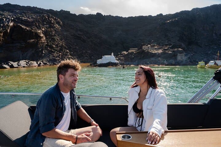 Santorini Private Motor Yacht: Caldera Cruise to Red & White Beaches, Hot Springs & Snorkel photo 3