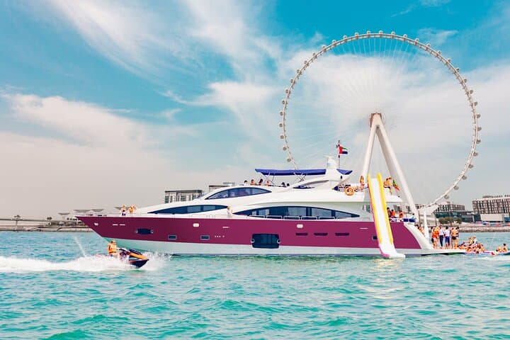 Dubai Harbour Yacht Cruise with Swim, Slide & Live BBQ photo 2