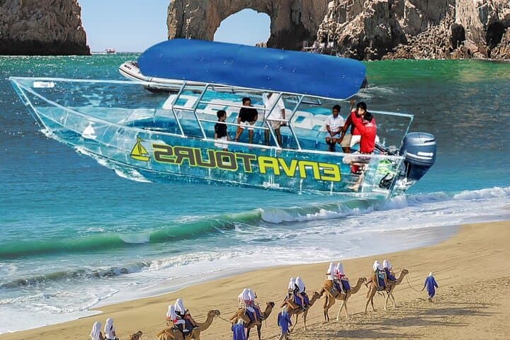 Camel Ride and Clear-Boat Tour to El Arco with Tequila Tasting in Cabo San Lucas