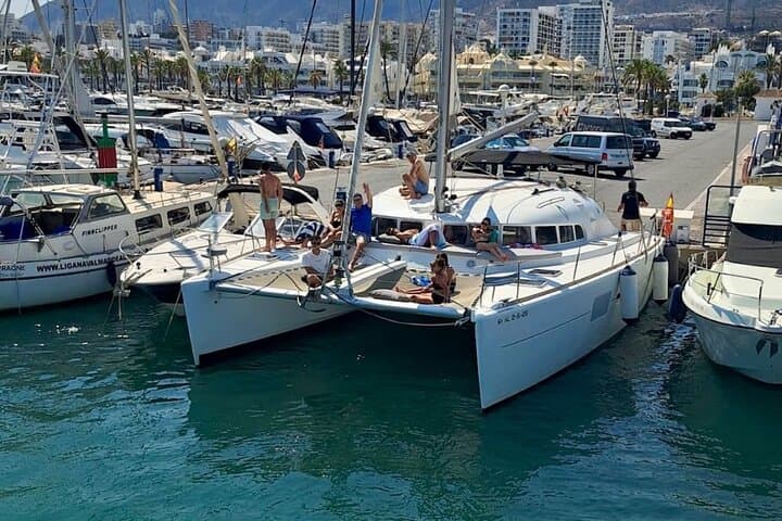Private 12-Seater Catamaran Charter in Benalmádena — Lagoon 410 on the Costa del Sol
