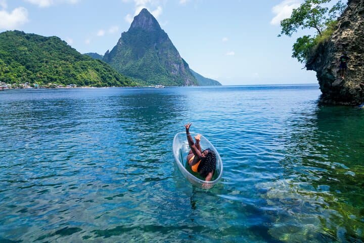 Clear Kayak Drone Photoshoot in Soufrière, St. Lucia — Pitons Aerial Portraits photo 3