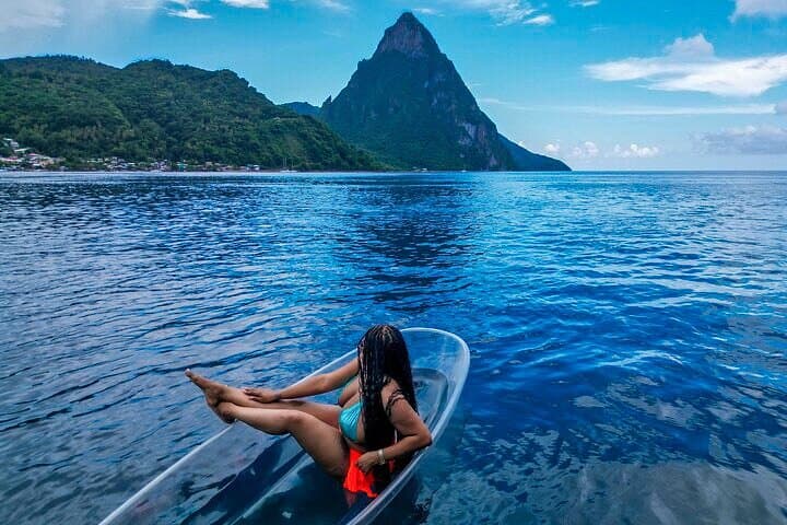 Clear Kayak Drone Photoshoot in Soufrière, St. Lucia — Pitons Aerial Portraits photo 4