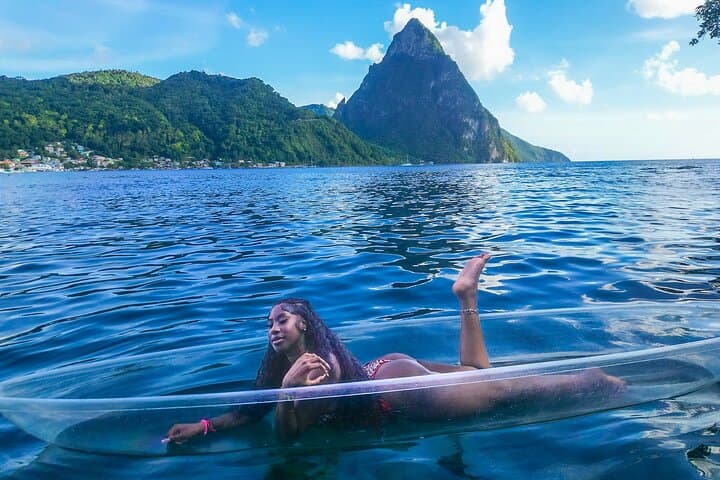 Clear Kayak Drone Photoshoot in Soufrière, St. Lucia — Pitons Aerial Portraits photo 6