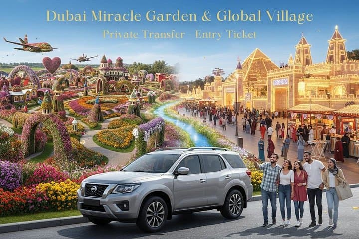 Dubai Miracle Garden and Global Village Private Tour: Transfers & Entry