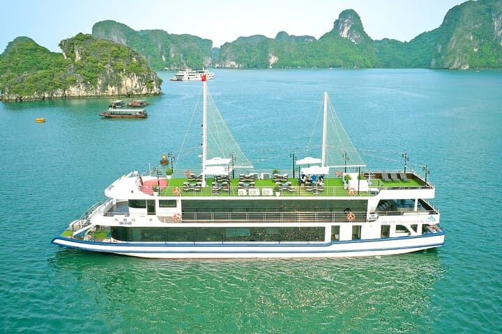 Arcady Premium Day Cruise in Ha Long Bay — Kayak, Cave, Beach & Sunset