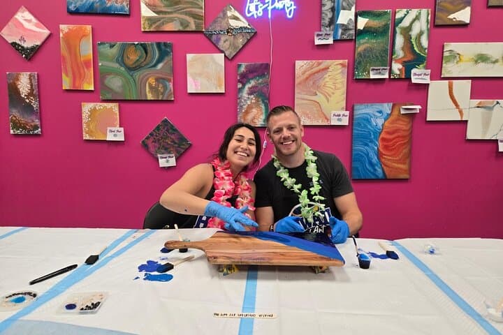 Sunset & Swirls: Evening Fluid Art Date Night in The Woodlands