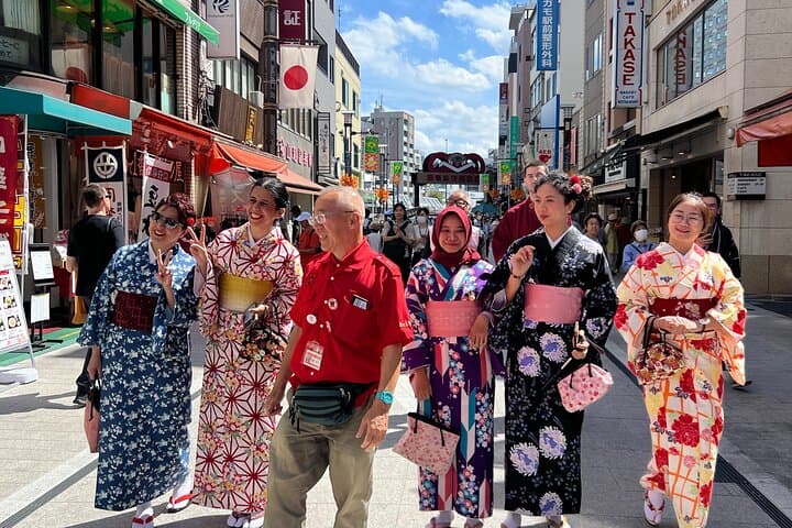 Ikebukuro Kimono Morning Walk: Sugamo Street Food & Goshuin Experience