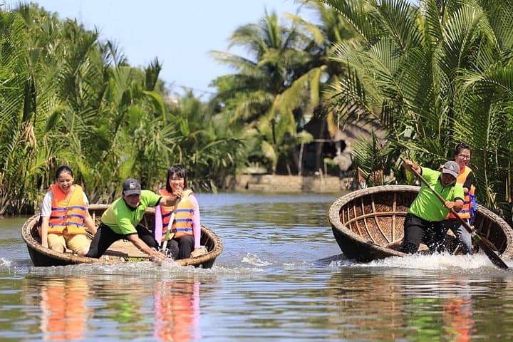 Hoi An Coconut Basket Boat and Lantern River Tour — Cam Thanh to Hoai River Evening Cruise photo 2
