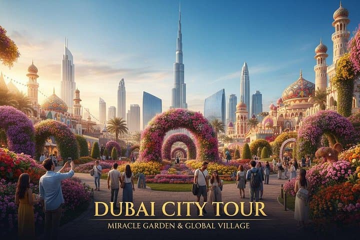 Dubai Full-Day City Tour: Miracle Garden, Abra Ride & Global Village Experience photo 1