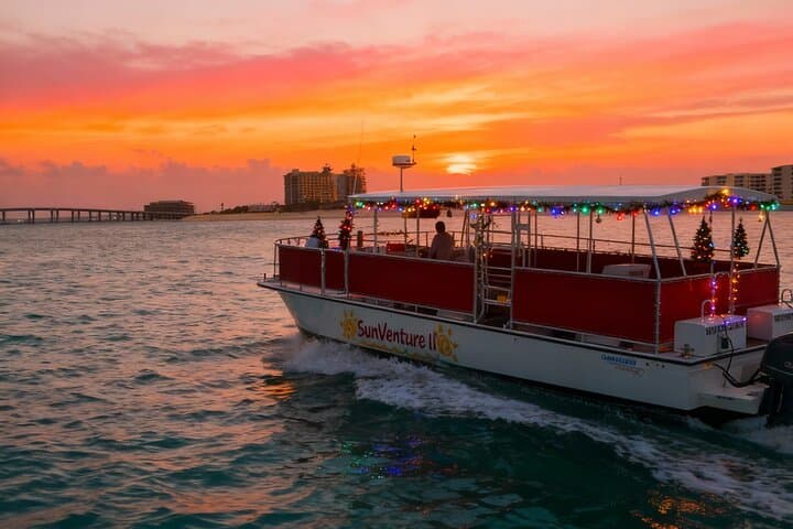 Destin Harbor Sunset Dolphin and Holiday Lights Cruise: Evening Catamaran Guide