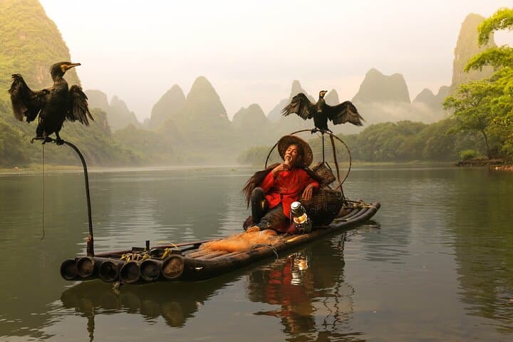 Li River Sunrise: Private Cormorant Fisherman Photography Session in Yangshuo photo 3