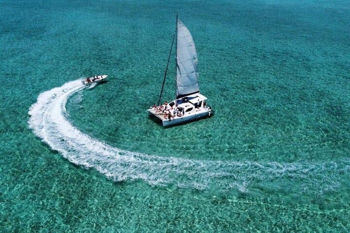 Full-Day Catamaran to Ile aux Cerfs: Grand River Waterfall Stop & BBQ Lunch