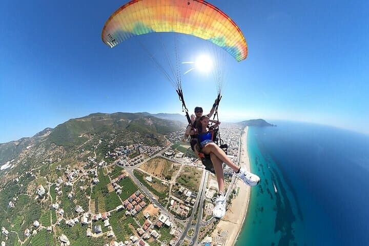 Alanya Tandem Paragliding Over Kleopatra Beach — 700m Scenic Flights