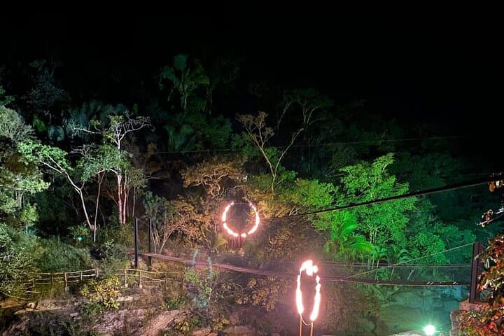 Night Zipline Adventure Over Puerto Vallarta: Dinner, Tequila & Prehispanic Show