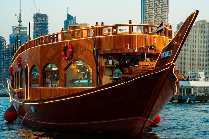 Dubai Marina Dinner Cruise with Buffet, Tanoura Show & Skyline Views