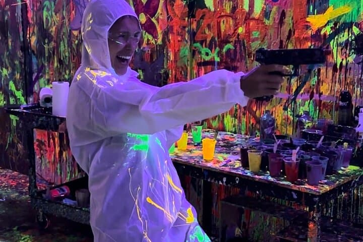 NYC Neon Shooting and Spinning: Private BB-Gun Art Experience