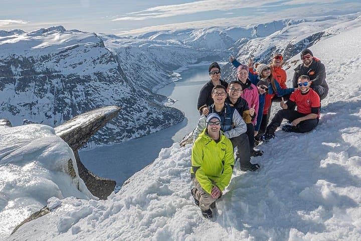 Trolltunga Winter Hike: Guided Snowshoe Trek & Snowracer Descent in Hardangerfjord photo 5