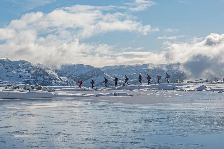 Trolltunga Winter Hike: Guided Snowshoe Trek & Snowracer Descent in Hardangerfjord photo 6