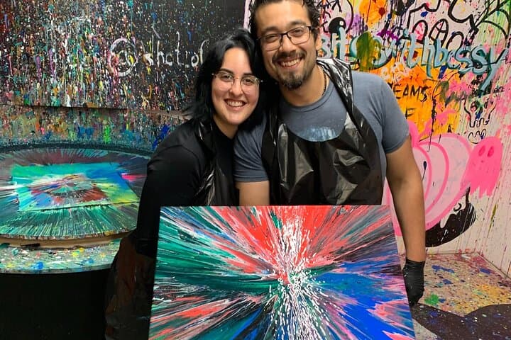 New York Private Date Night Art Class: BB-Gun Paint Splatter & Fluid Art photo 5