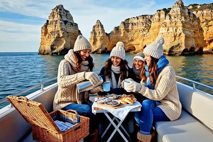 Winter Sea Cave Cruise from Lagos: Private Algarve Tour with Hot Chocolate photo 1