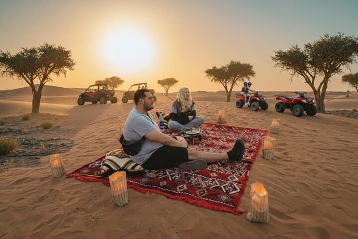 Sunset Quad Biking in Agadir Desert: Moroccan Tea & Campfire Experience