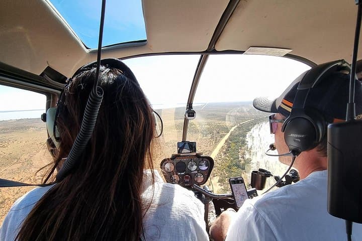 Helicopter Flight Over Menindee Lakes — Scenic Aerial Tour of Kinchega & the Darling River