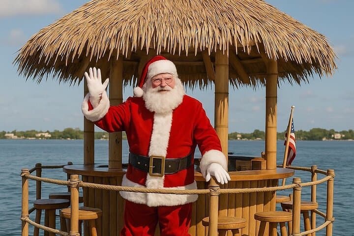 Santa on a Tiki Boat: Destin's Original Cruisin Tikis Holiday Cruise