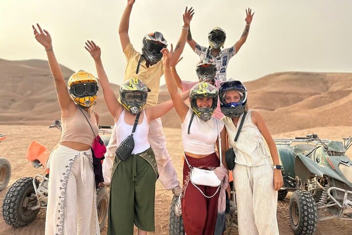 Agafay Desert Sunset: Quad Biking, Camel Ride & Moroccan Dinner with Fire Show