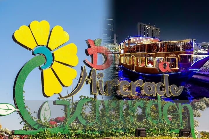 Dubai Day Combo: Miracle Garden Visit and Marina Dhow Dinner Cruise