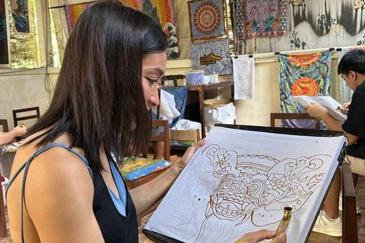 Private Bali Batik Class, Temple and Waterfall Tour: Hands-On Cultural Day Trip from Seminyak