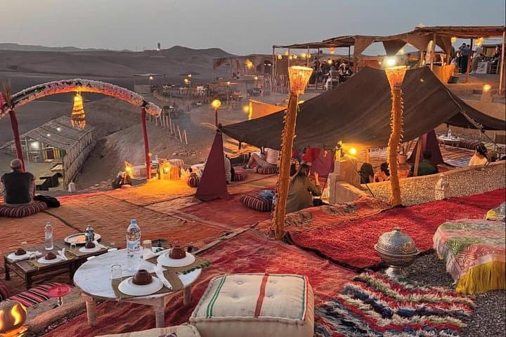 Agafay Desert Sunset Quad Bike & Camel Ride with Berber Dinner Show from Marrakech