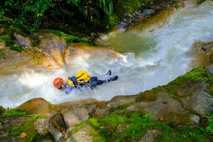 Blue Falls Canyoning Tour — Rappels, Natural Slides & Pools in La Fortuna