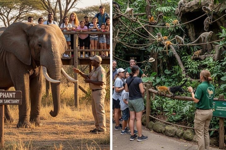 Elephant and Monkey Sanctuary Day Trip from Johannesburg — Walk with Elephants at Hartebeespoort Dam