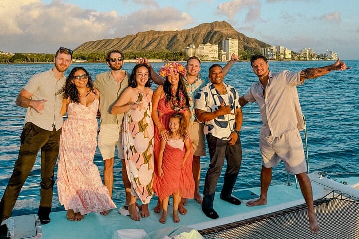 Private Catamaran Sunset Sail in Waikiki — Diamond Head Views & Swim Stop