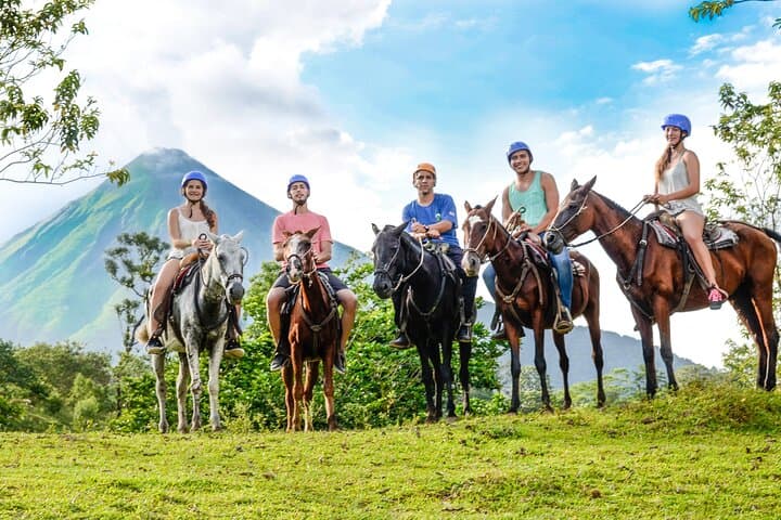 La Fortuna Zipline & Horseback Combo — 980m Waterfall Zipline over Arenal