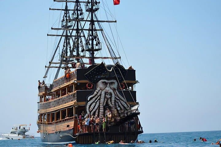 Alanya Pirate Boat Tour: Foam Party, Caves & Cleopatra Beach Swim photo 1