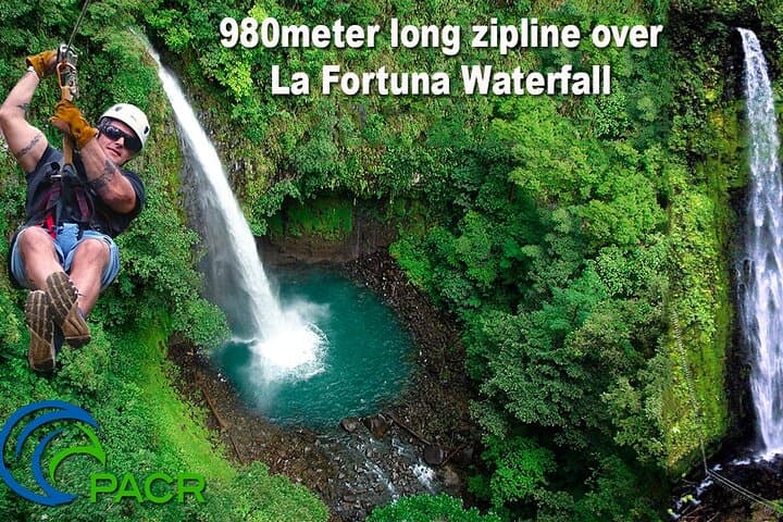 La Fortuna Zipline & Horseback Combo — 980m Waterfall Zipline over Arenal photo 2