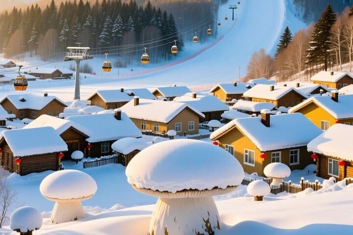 Harbin to Snow Town & Yabuli: Private 2-Day Winter Charter for Skiing and Village Photography photo 3