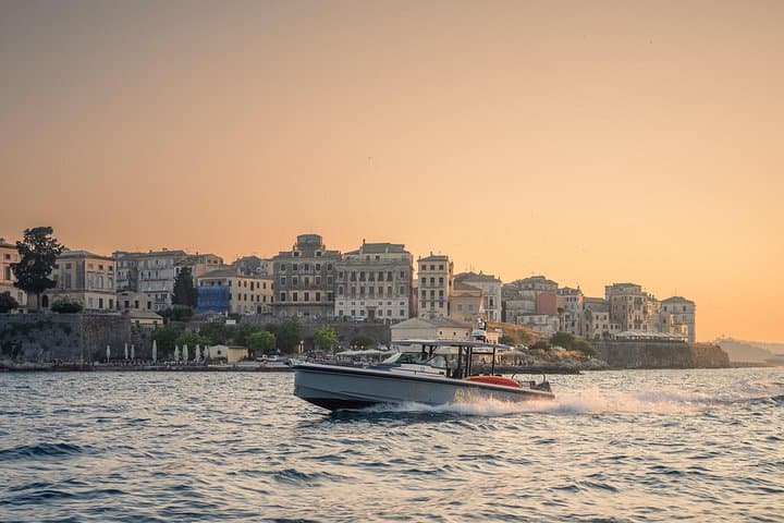 Corfu Island Sunset Speedboat Cruise: Sunset Views, Snorkel Stops & Old Fortress Sights photo 1