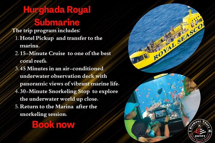 Hurghada Semi-Submarine Explorer: Red Sea Glass-Deck Cruise & Snorkel