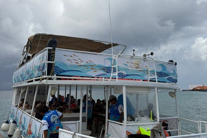 Cozumel Catamaran Snorkel: Palancar, Columbia & El Cielo with Onboard Slide photo 2