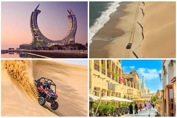 Doha Full-Day City Tour and Sealine Desert Safari with Camel Ride & Sandboarding