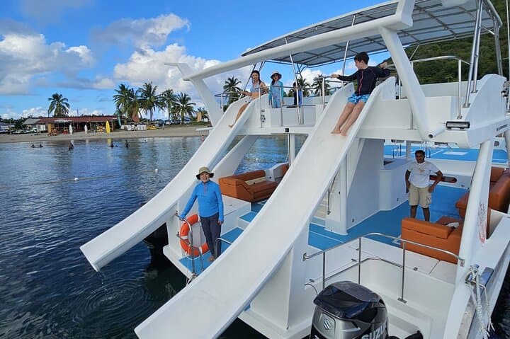 Half-Day Private Waterslide Catamaran Charter in St Kitts — Snorkel & Beach Stop photo 5