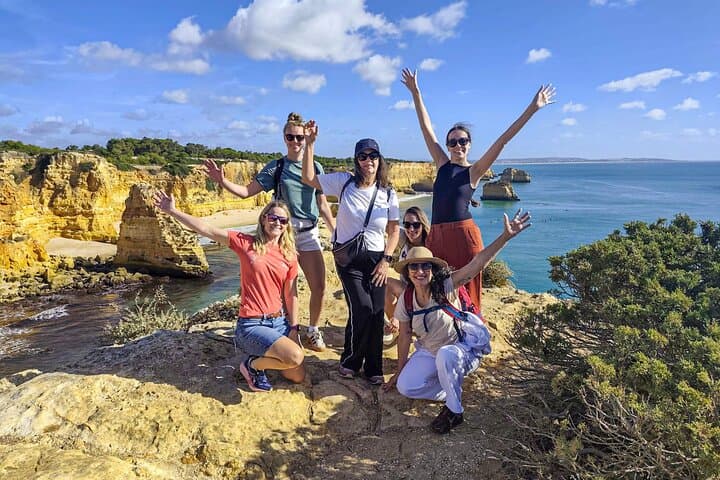Benagil Hiking Cliffs & 4 Treasure Experience from Faro — Praia da Marinha, Benagil, Algar Seco