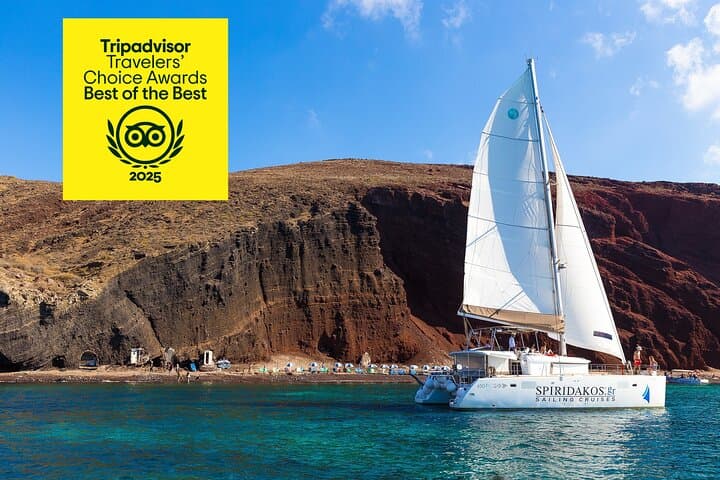 Santorini Catamaran Cruise: Caldera Views, Volcano Swim & BBQ Experience photo 2